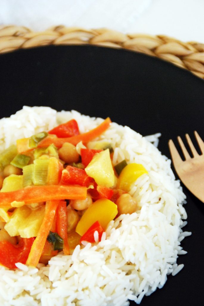 Gemüsecurry mit Reis, Vegan, Vegetarisch, Kochen