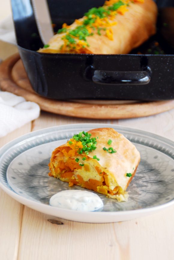Kürbis Erdäpfel Strudel
