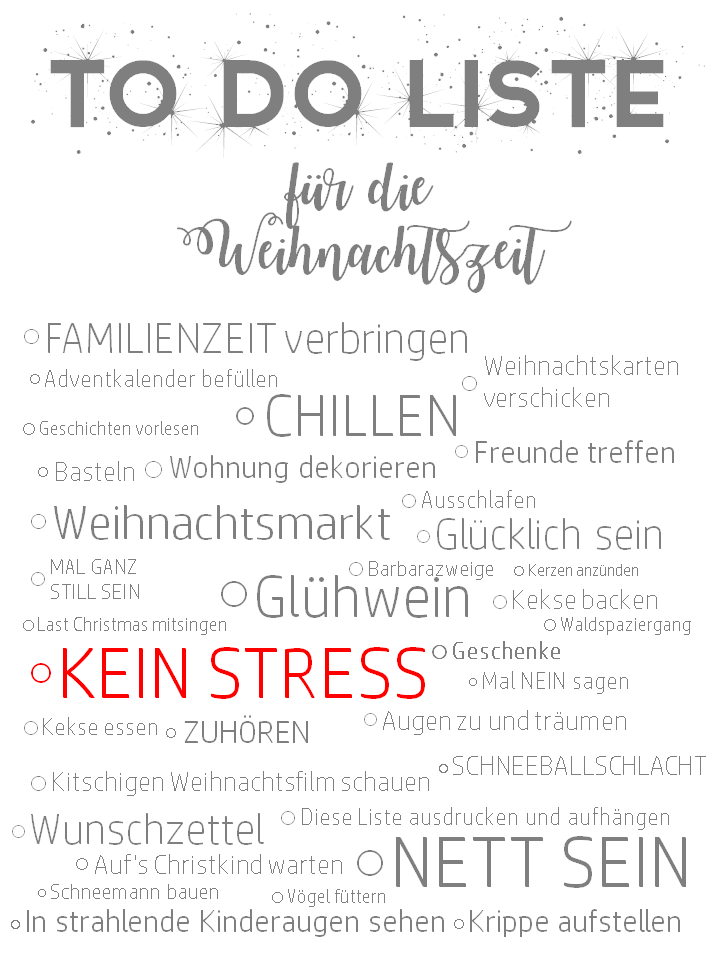 To-Do Liste Weihnachtszeit